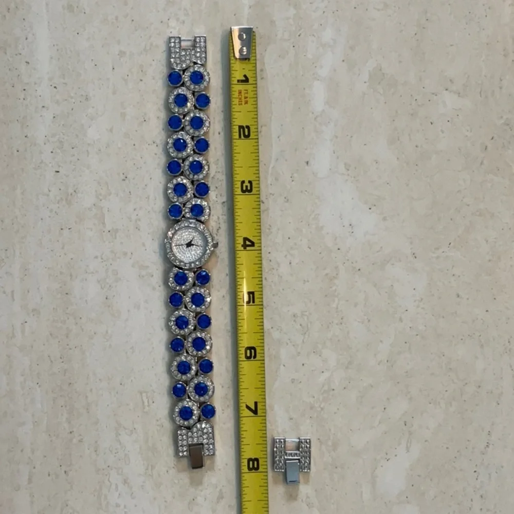 Swarovski Crystal Watch Suzanne Somers Simulated Diamonds & Sapphires Vintage